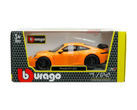 Bburago- 1:24 Porsche 911 Gt3 Die-Cast Orange 18-21104